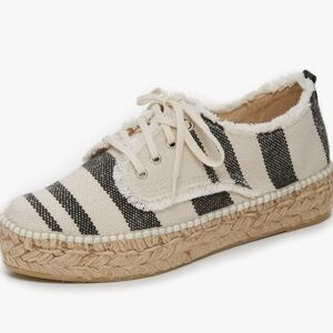 Loeffler Randall Alfie Striped Platform Espadrille Size 6/36